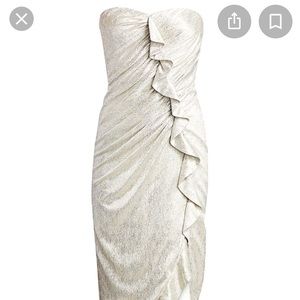 JONATHAN SIMKHAI
Plisse Lame Ruffle Dress, size 2